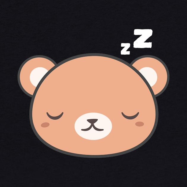 Sleepy Kawaii Cute Brown Bear by happinessinatee